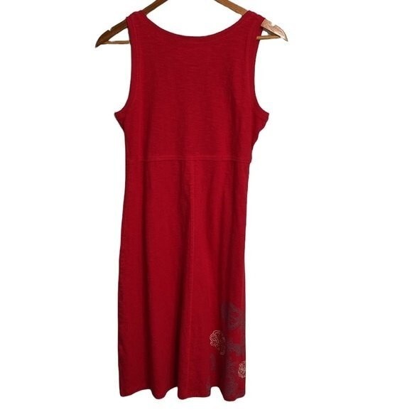 Aventura Schaffer Organic Cotton Floral Embroidery Sleeveless Dress Athleisure - Picture 5 of 15